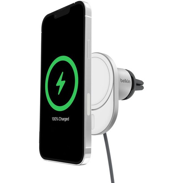 Belkin BOOST CHARGE (Qi2) MagSafe držák do auta, 15W, šedý