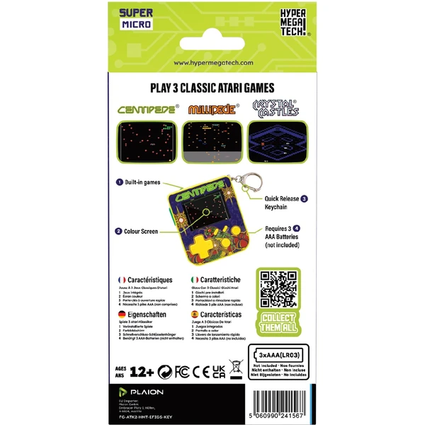 Evercade Super Micro Centipede Keychain Gamer - Retro konzole - Obrázek H95K000K01
