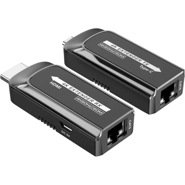 PremiumCord USB-C na HDMI extender přes Cat5e/6/6a 4K@60Hz na 60m - Ostatní - Obrázek H9PF000K01