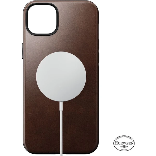 Nomad Modern Leather MagSafe Case iPhone 14 Plus tmavě hnědá - Pouzdra - Obrázek HA64700301