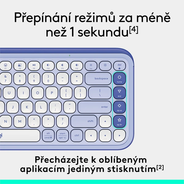 Logitech POP ICON KEYS (US) klávesnice liliová - Klávesnice - Obrázek HBU8000O01
