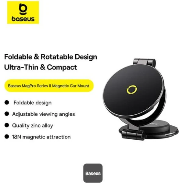 Baseus MagPro Series II držák do auta s magnetem na palubní desku černý - Držáky - Obrázek HC9R000K01