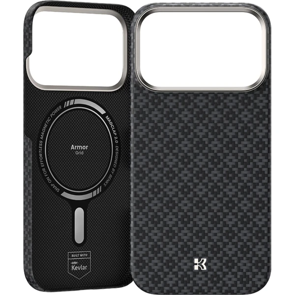 Benks ArmorGrid ArmorAir Kevlar MagSafe kryt iPhone 17 Pro Obsidian Black - Pouzdra - Obrázek HCCK000K01