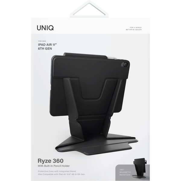 UNIQ Ryze 360 pouzdro se stojánkem iPad Air 11" (2024/2025) černé - Pouzdra - Obrázek HCD5000O01