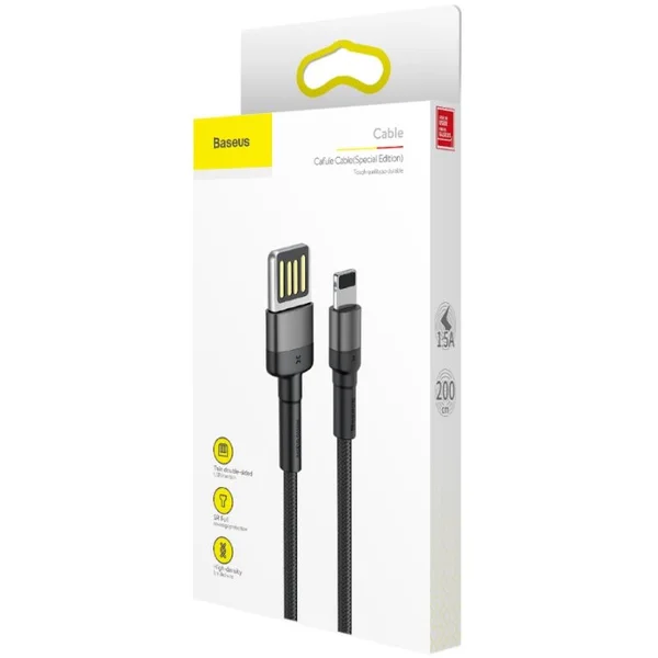 Baseus Cafule Double Sided USB-A/Lightning napájecí kabel 2m šedý/černý - Kabely a redukce - Obrázek HCPIF00101