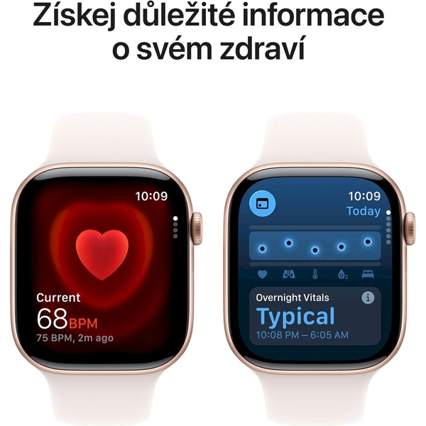 Apple Watch Series 11 Cellular (46mm) Růžově zlatý hliník se světle ruměným sportovním řemínkem S/M (Další) - Chytré hodinky - Obrázek HDQH000K01