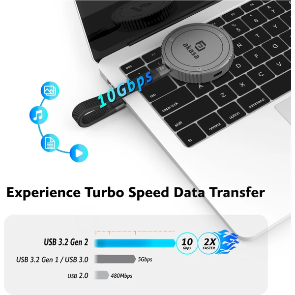 Akasa M.2 PCIe NVMe SSD Alu kryt 10GB/s magnetický - Externí boxy - Obrázek HE4J000K01