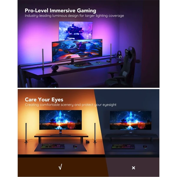 Govee Smart Gaming WiFi LED Panely + Smart Dual ovladač bílý - Chytrá osvětlení - Obrázek HFQK000K01