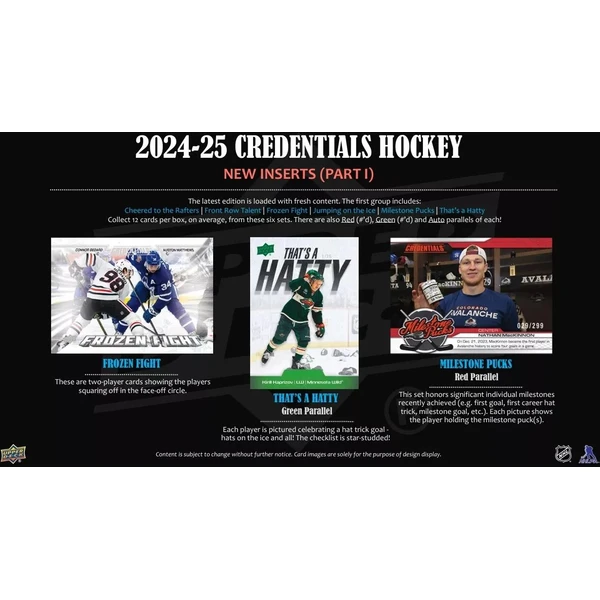 Hokejové karty 2024-25 Upper Deck Credentials Hockey Hobby Balíček - Hokejové karty - Obrázek HFSE000K01