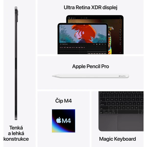 Apple iPad Pro 11" (2024) 2 TB (Nanotextura) Wi-Fi vesmírně černý - Tablety - Obrázek HHF4000O01