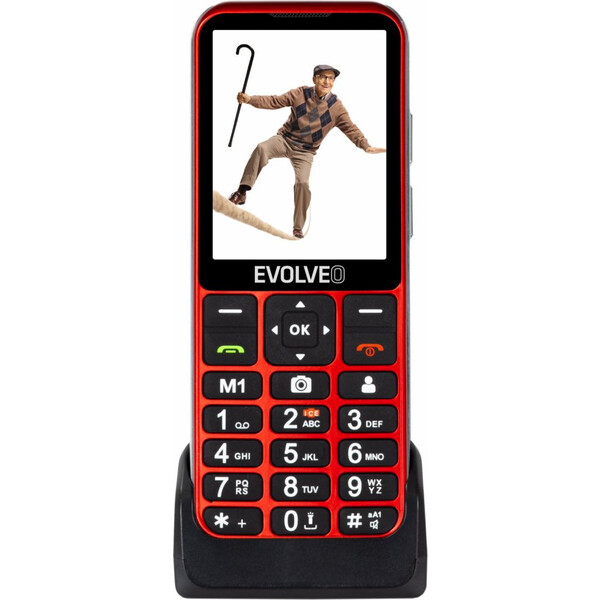 EVOLVEO EasyPhone LT s nabíjecím stojánkem červený Červená
