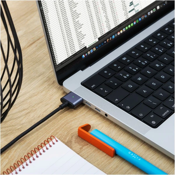 FIXED USB-C/MagSafe 3 napájecí kabel 140W 2m šedý - Kabely a redukce - Obrázek HLI1000O01