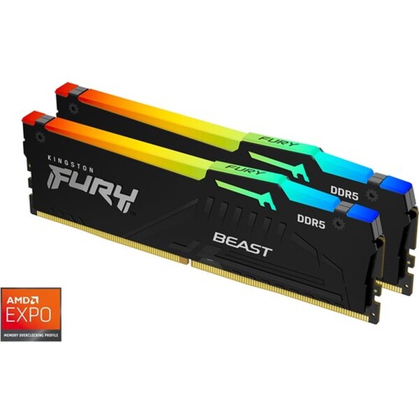 Kingston FURY Beast DDR5 32GB 6000MHz CL30 2x16GB RGB Černá (KF560C30BBEAK2-32) Černá