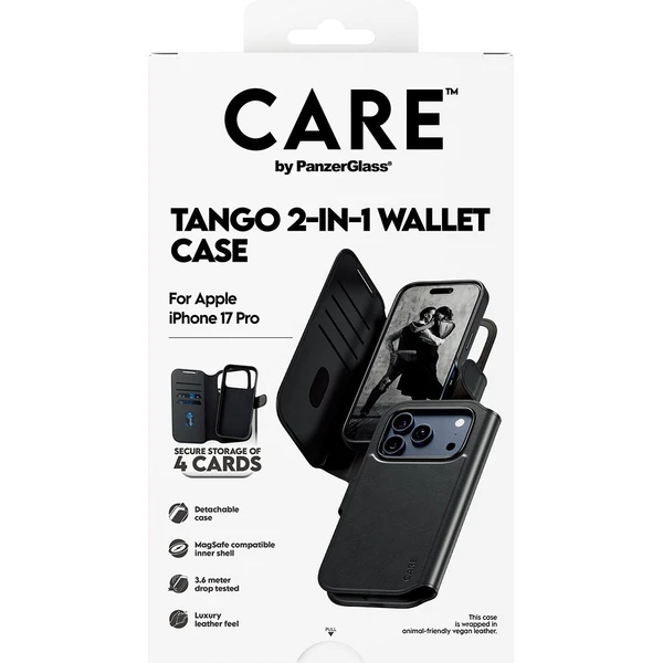 PanzerGlass® CARE Tango 2v1 Wallet pouzdro s MagSafe Apple iPhone 17 Pro černé - Pouzdra - Obrázek HOEH000K01