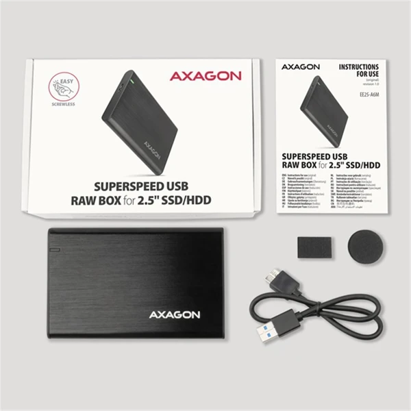 AXAGON EE25-A6M RAW box černá - Externí boxy - Obrázek HRS6000701
