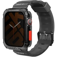 SKINARMA Shokku řemínek Apple Watch 45/44/42 mm + Kurono pouzdro Apple Watch 45/44 mm Smoke - Řemínky