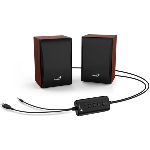 Genius SP-HF380BT bezdrátové reproduktory 2.0 černé/hnědé - Reproduktory - Obrázek HTMK300401