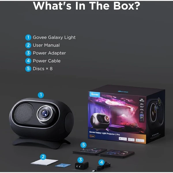Govee Galaxy Light Projector 2 Pro Matter s reproduktorem - Chytrá osvětlení - Obrázek HU3L000K01