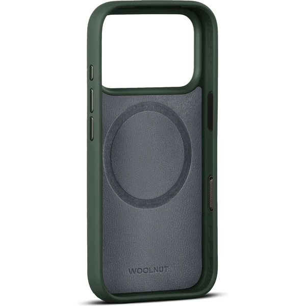 Woolnut MagSafe kožený kryt iPhone 17 Pro tmavě zelený - Pouzdra - Obrázek HULH000K01