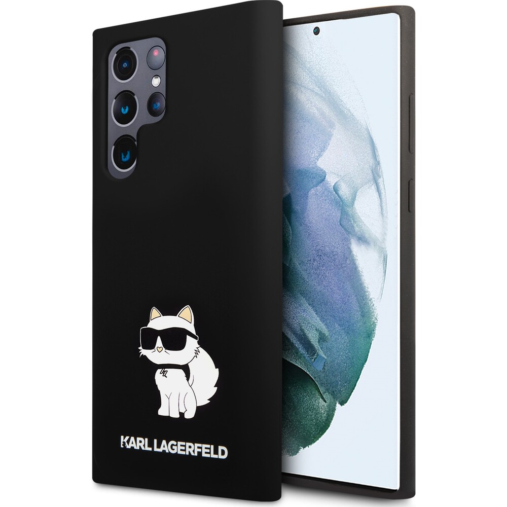 Karl Lagerfeld Liquid Silicone Choupette NFT kryt pro Samsung Galaxy S24 Ultra černý