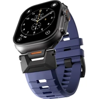 Epico Rubber Pro řemínek s nerezovým zapínáním pro Apple Watch 49/46/45/44/42mm modrý - Řemínky