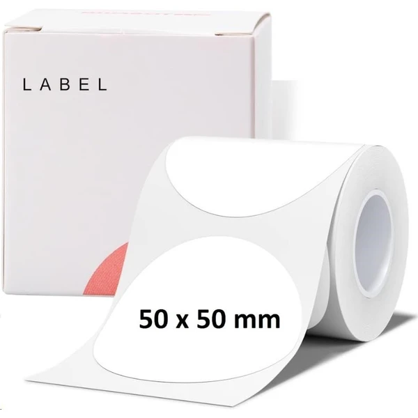 Niimbot štítky R 50x50mm 150ks Round pro B21, B3S, B1 bílé - Pásky pro štítkovače - Obrázek HZR0000N01
