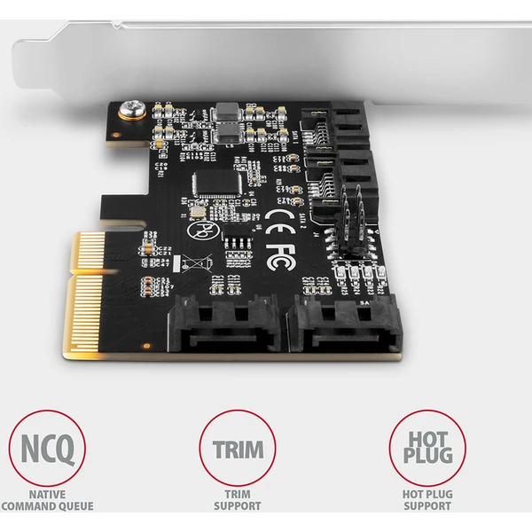 AXAGON PCES-SA4X4 PCIe řadič 4x interní SATA 6G port - Řadiče - Obrázek I0J0000P01