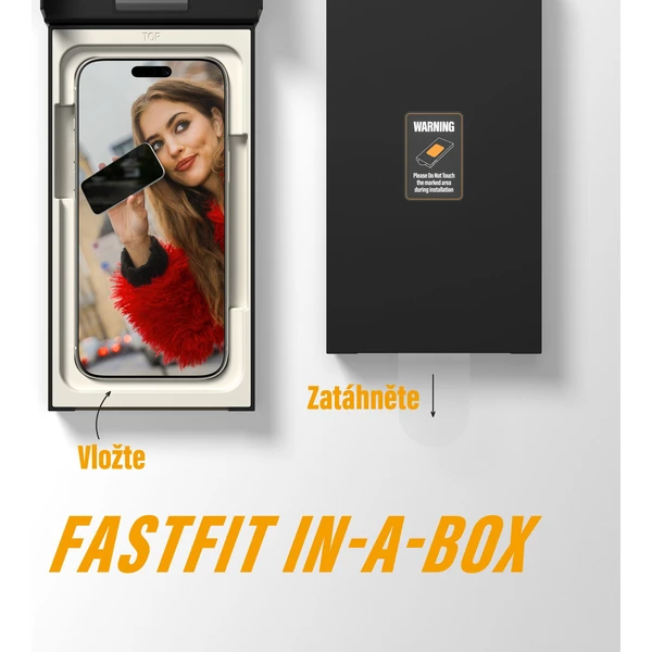 PanzerGlass® Privacy sklo Apple iPhone 17/16 Pro s bezprašným aplikačním boxem - Ochranné folie a skla - Obrázek I0KH000K01