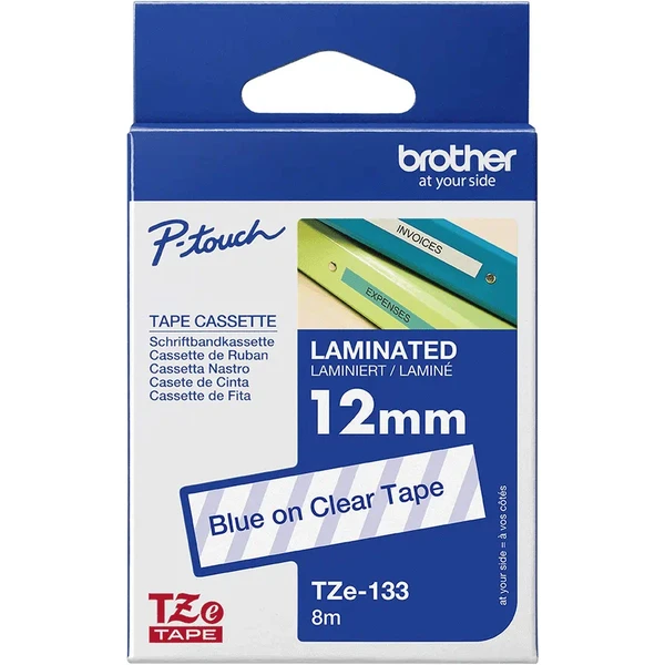 Brother TZe-133 páska modrá na průhledném 12 mm - Pásky pro štítkovače - Obrázek I0OB000P01
