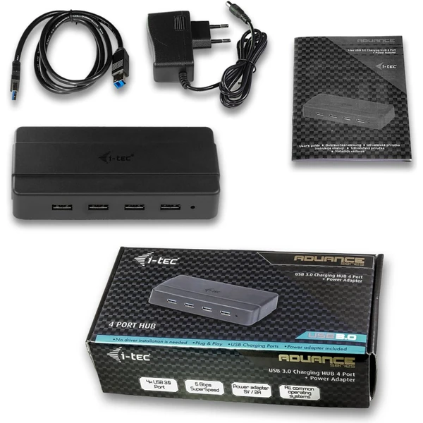 i-tec USB 3.0 Charging HUB - 4port with Power Adapter - USB huby - Obrázek I19B000501