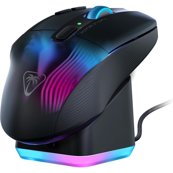 Turtle Beach KONE XP Air bezdrátová herní myš černá + RGB nabíjecí stanice Rapid (Bundle) Vícebarevná