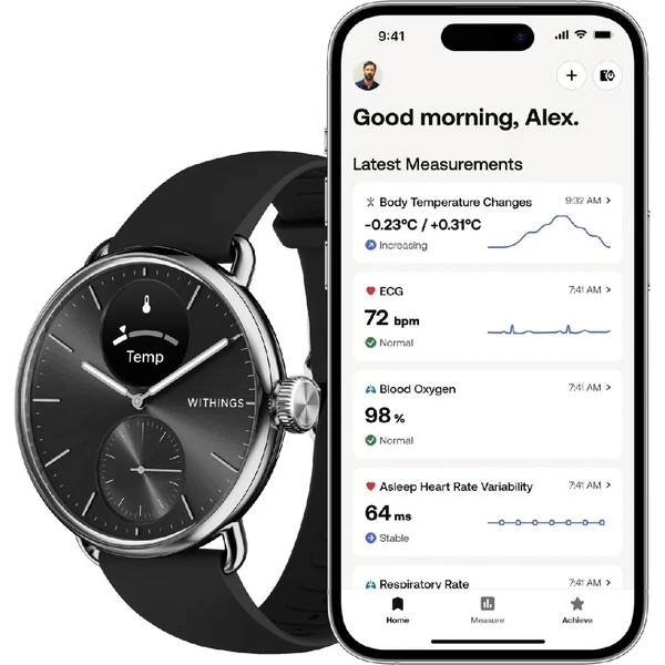 Withings ScanWatch 2 42mm černé - Chytré hodinky - Obrázek I3E7000701