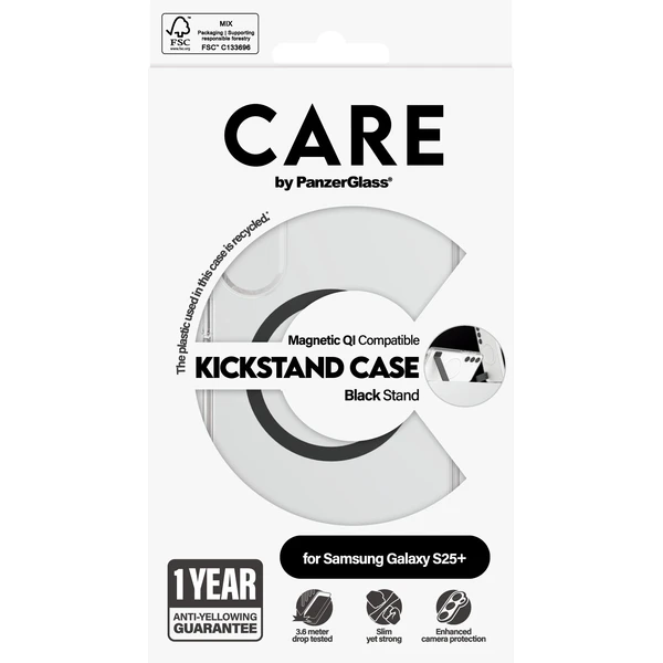 PanzerGlass® CARE kryt Samsung Galaxy S25+ čirý/černý Kickstand & QI - Pouzdra - Obrázek I3FC000J01