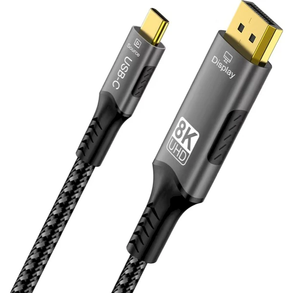 PremiumCord USB-C/DisplayPort 1.4 kabel 8K 2m stříbrný - Kabely a redukce - Obrázek I43S000K01