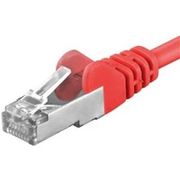 PremiumCord RJ45/RJ45 Cat6a S-FTP patch kabel 0,5m červený - Kabely a redukce