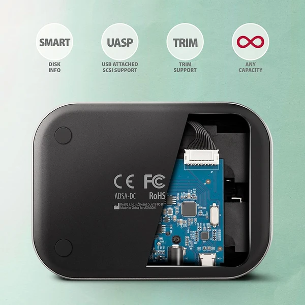 AXAGON ADSA-DC SSD/HDD dokovací stanice pro SSD/HDD disky - Externí boxy - Obrázek I4P2000J01