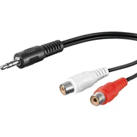 PremiumCord kabel Jack 3,5mm-2xCINCH M/F 0,2m - Kabely