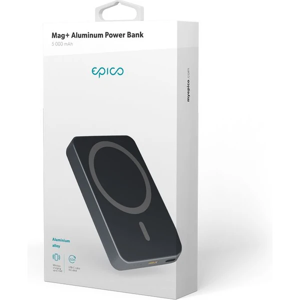 Epico Mag+ Aluminium powerbanka 5000mAh šedá - Powerbanky - Obrázek I6F4000701