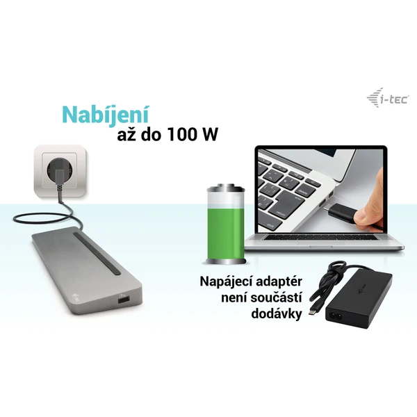 i-tec USB-C Metal Ergonomic 4K 3x Display dokovací stanice s - Dokovací stanice - Obrázek I6P8000601