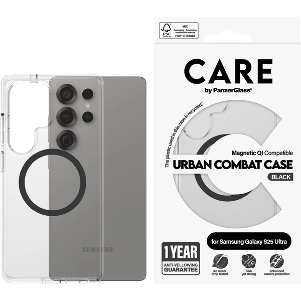PanzerGlass® CARE kryt Samsung Galaxy S25 Ultra Urban Combat čirý/černý QI - Pouzdra - Obrázek I7FC000J01