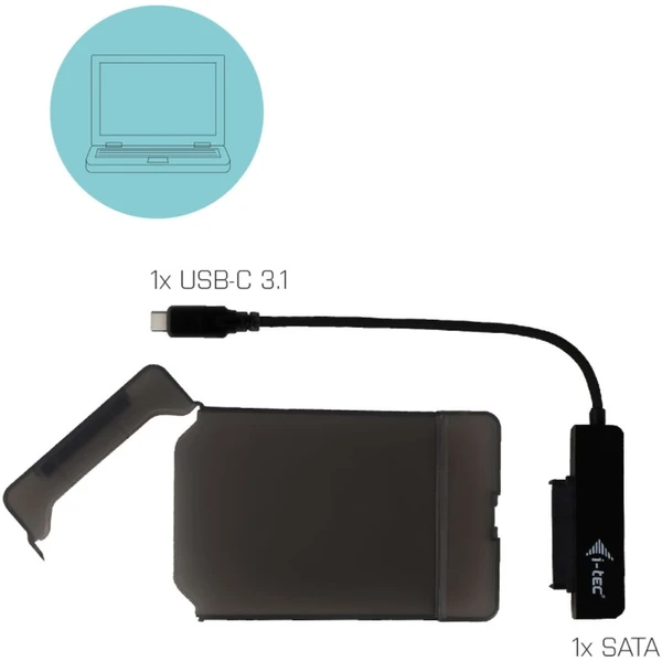 i-tec MYSAFE Easy 2,5" USB-C 3.1 Gen 2 externí box černý - Externí boxy - Obrázek I7LWE00101