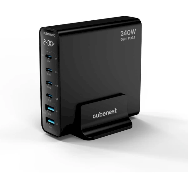 CubeNest S6D0 GaN nabíjecí stanice s Power Delivery 3.1. (240W) černá - Nabíječky - Obrázek I7S8000J01
