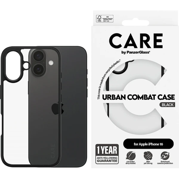 PanzerGlass® CARE kryt Apple iPhone 16 Urban Combat černý - Pouzdra - Obrázek I808000P01