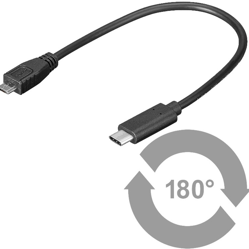PremiumCord kabel USB C samec-Micro USB 2.0 samec 20cm