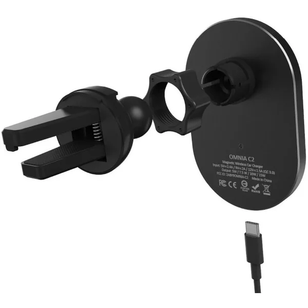 Adam Elements Omnia C2 bezdrátová autonabíječka kompatibilní s MagSafe černá - Nabíječky - Obrázek I9MF300401