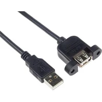 PremiumCord USB-A/USB-A prodlužovací kabel s konektorem na přišroubování 2m černý - Kabely a redukce