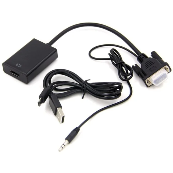PremiumCord VGA + 3,5mm -> HDMI redukce 0,2m černá - Kabely a redukce - Obrázek IA6S600301