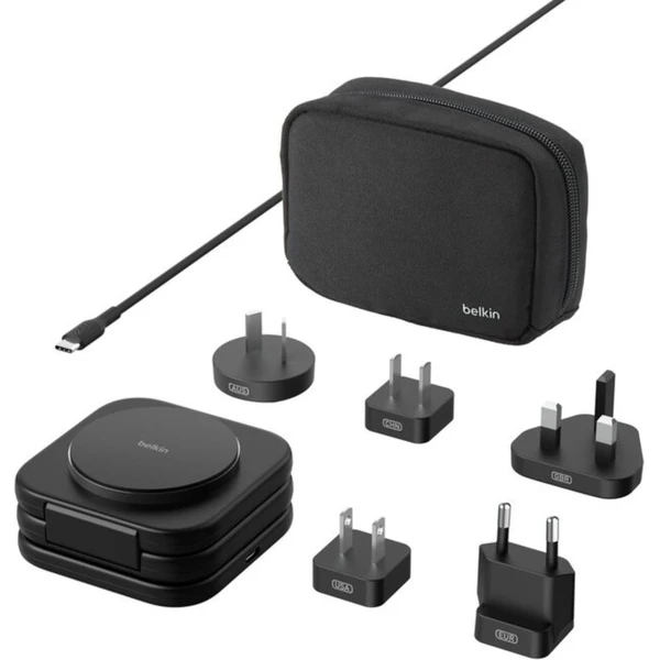 Belkin BOOST CHARGE PRO Qi2/MagSafe 3v1 bezdrátová skládací cestovní nabíječka černá - Nabíječky - Obrázek IAYP000K01