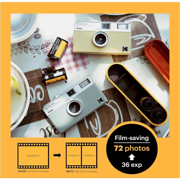 Kodak EKTAR H35 Half Frame fotoaparát černý - Fotoaparáty - Obrázek IBO0000L01