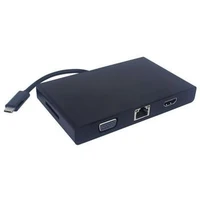 PremiumCord Převodník USB-C na RJ45, HDMI, VGA, USB3.0, SD,audio ,PD charge - Dokovací stanice